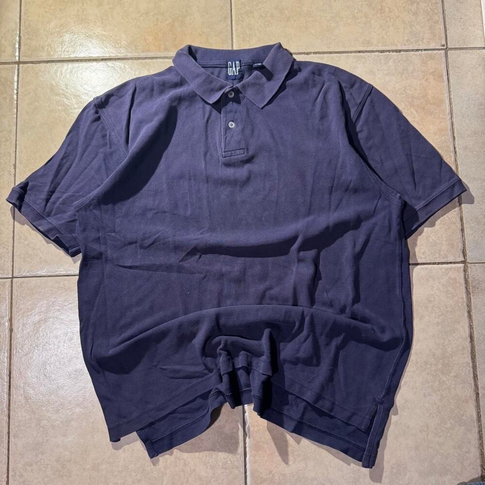 Vintage 90s navy blue gap polo shirt Size L in Mens